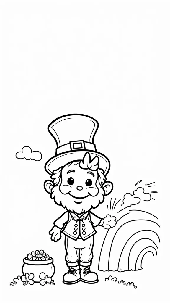 st patrick’s day leprechaun coloring page